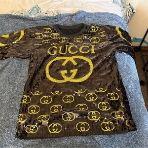 Gucci logo Oversized Sequin Dress